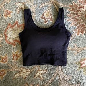 Padded black cropped tank